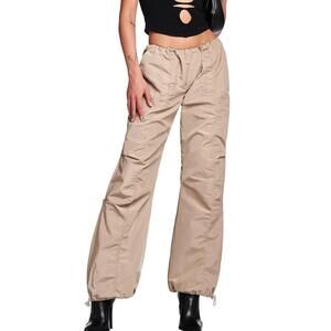 [I.AM.GIA] Tan Hester Pull-On Elastic Waist Low Rise Parachute Pants Sz Medium M